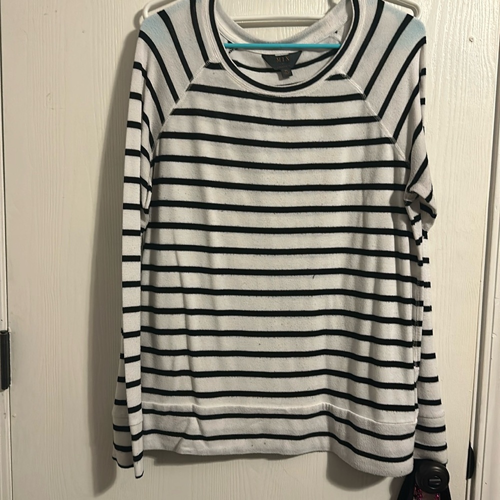 Black and white striped sweater